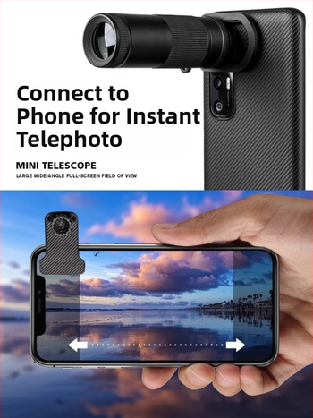 Monokularni teleskop - visoka snaga HD, profesionalne razine, za otvoreni prostor i koncerte, kompatibilan s telefonom