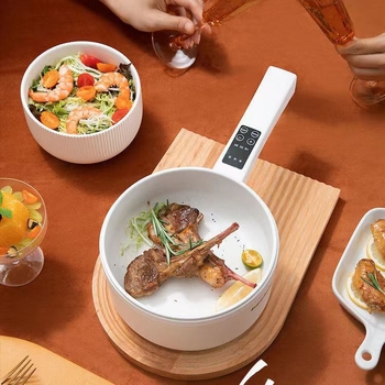 SUPERBABY GM-J/D20 електрическа мини тенджера за общежитие, капацитет 2 л, 800 W, всичко-в-едно с керамично покритие на вътрешността, микро-компютърно управление, функция за програмиране