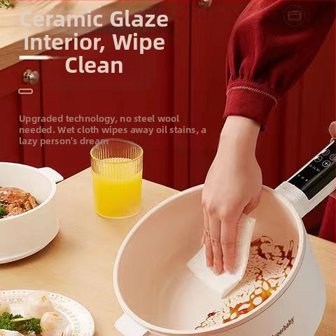 SUPERBABY GM-J/D20 elektrická mini hrniec do internátu, objem 2 l, 800 W, keramický vnútorný povrch, mikroprocesorové ovládanie, časovanie