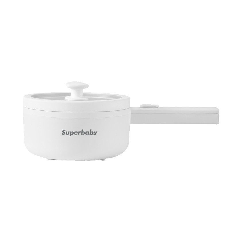 SUPERBABY GM-J/D20 електрическа мини тенджера за общежитие, капацитет 2 л, 800 W, всичко-в-едно с керамично покритие на вътрешността, микро-компютърно управление, функция за програмиране