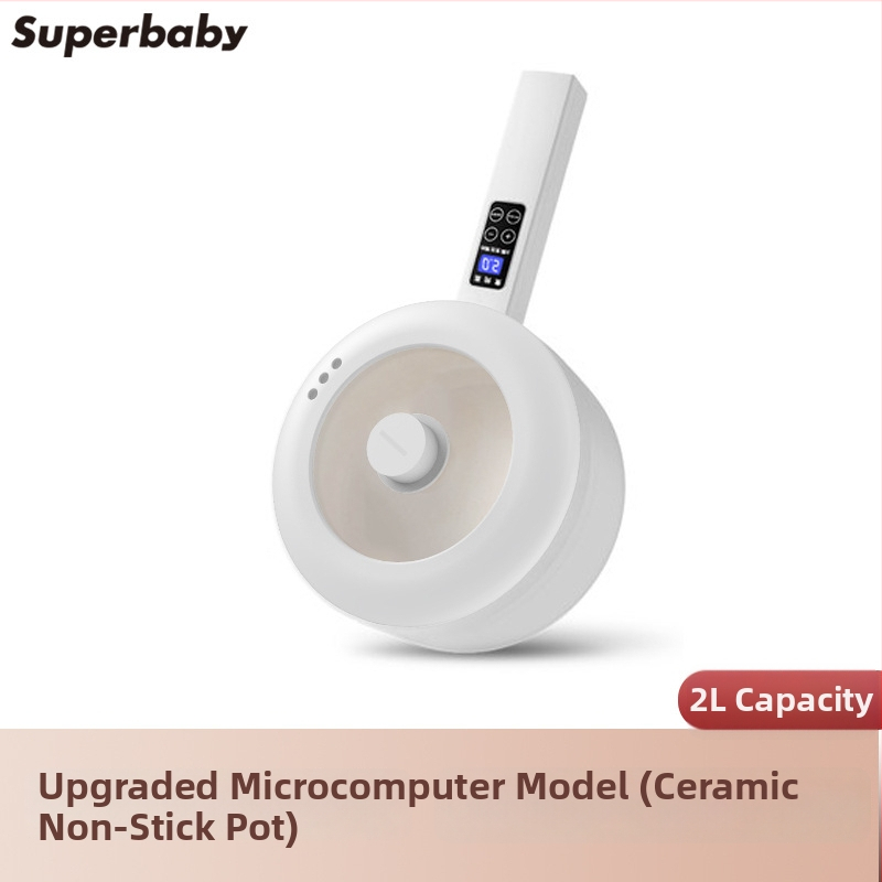SUPERBABY GM-J/D20 elektrická mini hrniec do internátu, objem 2 l, 800 W, keramický vnútorný povrch, mikroprocesorové ovládanie, časovanie