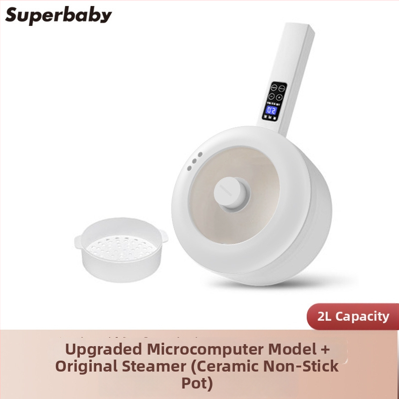 SUPERBABY GM-J/D20 elektrická mini hrniec do internátu, objem 2 l, 800 W, keramický vnútorný povrch, mikroprocesorové ovládanie, časovanie