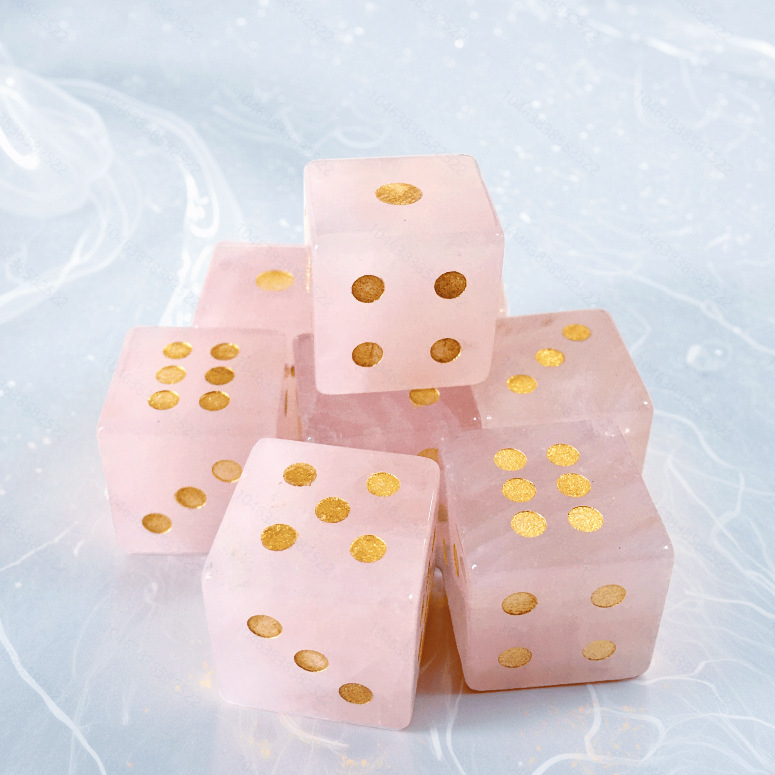 Roze kvarc kristalne kocke, poludrago kamenje ametist tigrovo oko, kvadratne kristalne kocke