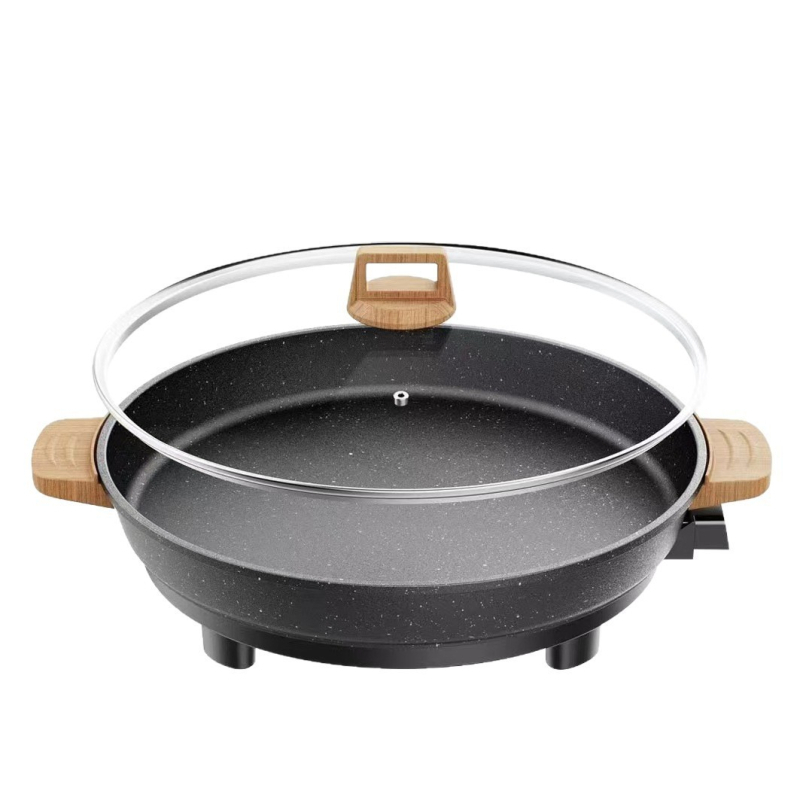 Električna tava za grill s prilagodljivom temperaturom, 1500W+, aluminijsko tijelo, kapacitet 6 L, pare i Teppanyaki funkcije