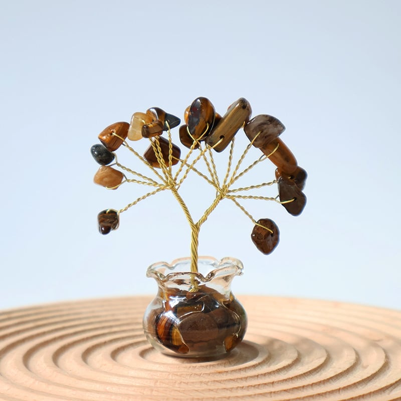 Muniro Δέντρο από ροζ κρύσταλλο, σετ 12 τεμάχια, παραδοσιακό αγροτικό στυλ, διακόσμηση επίπλων από κρύσταλλο