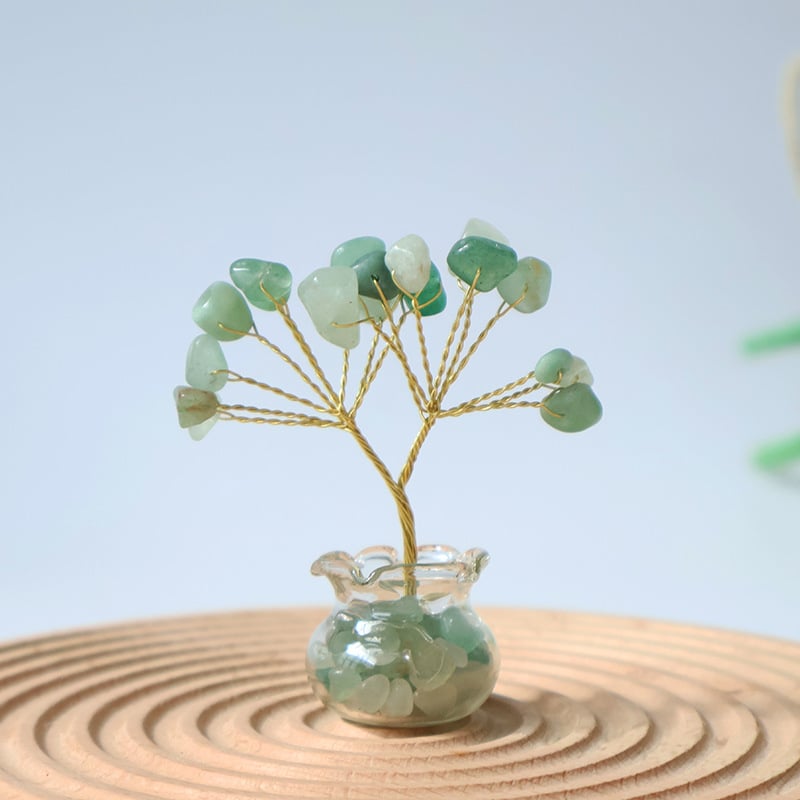 Muniro Δέντρο από ροζ κρύσταλλο, σετ 12 τεμάχια, παραδοσιακό αγροτικό στυλ, διακόσμηση επίπλων από κρύσταλλο