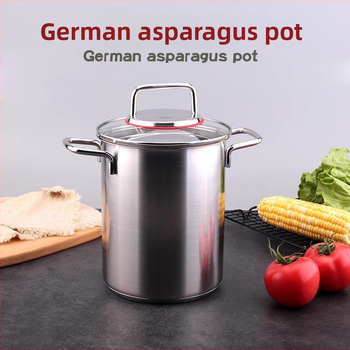 Kerman co1118: Πολυλειτουργική κατσαρόλα από ανοξείδωτο ατσάλι 316 για βαθύ τηγάνισμα και σούπες, με συνθετικό πολλαπλών στρώσεων πάτο και καπάκι από ανοξείδωτο ατσάλι με γυαλί