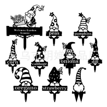 Метална градинска гном-скулптура за открито посрещане (Материал: метал; Стил: модерен минимализъм; Подходящ за подарък; Бранд: Yue Chan Jewelry)