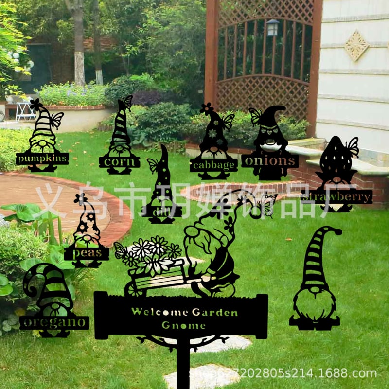 Метална градинска гном-скулптура за открито посрещане (Материал: метал; Стил: модерен минимализъм; Подходящ за подарък; Бранд: Yue Chan Jewelry)