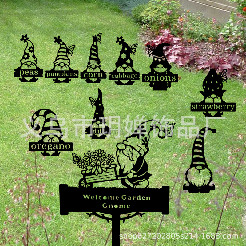 Метална градинска гном-скулптура за открито посрещане (Материал: метал; Стил: модерен минимализъм; Подходящ за подарък; Бранд: Yue Chan Jewelry)