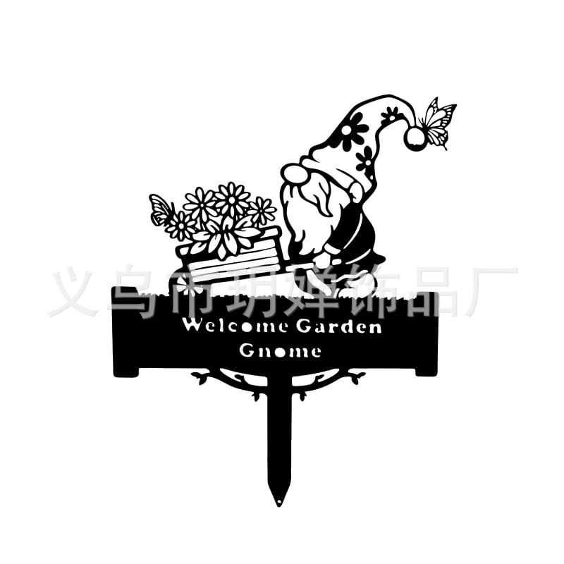 Метална градинска гном-скулптура за открито посрещане (Материал: метал; Стил: модерен минимализъм; Подходящ за подарък; Бранд: Yue Chan Jewelry)