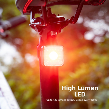 Set svjetala za bicikl: prednje i stražnje svjetlo s pametnim kočnim stražnjim svjetlom, USB punjenje, vodootporno, 6 načina