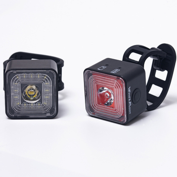 Set svjetala za bicikl: prednje i stražnje svjetlo s pametnim kočnim stražnjim svjetlom, USB punjenje, vodootporno, 6 načina