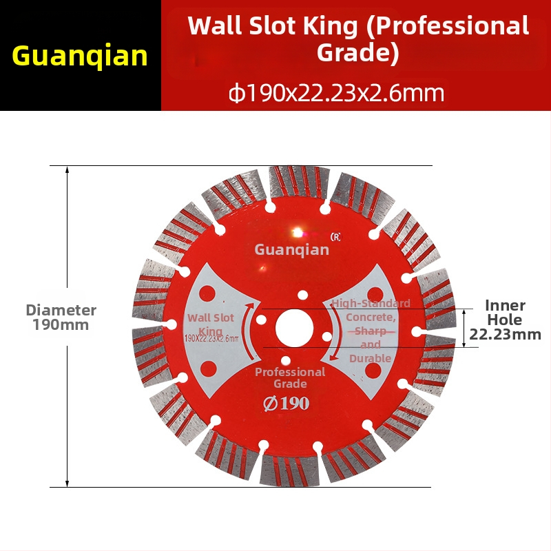 Dijamantni disk za kanaliziranje zidova – Crown marka; model Crown wall trough king; Primjene: obrada betona; Proizvodni proces: sinterirani.