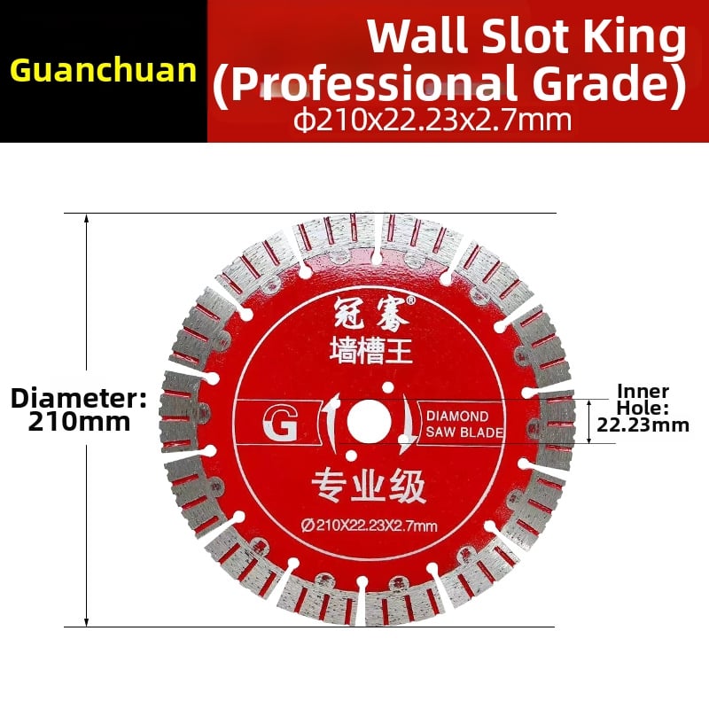 Dijamantni disk za kanaliziranje zidova – Crown marka; model Crown wall trough king; Primjene: obrada betona; Proizvodni proces: sinterirani.