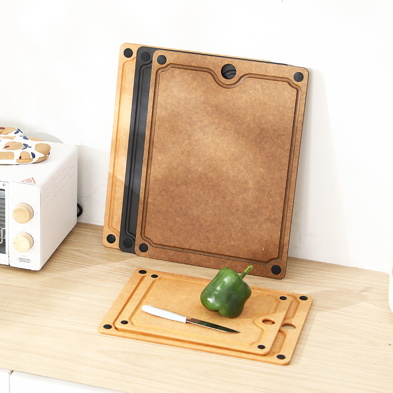 Szilárdfa vágódeszka, antibakteriális és anti-mildew, multifunkcionális konyhai tábla gyümölcsök, zöldségek és tészta nyújtásához