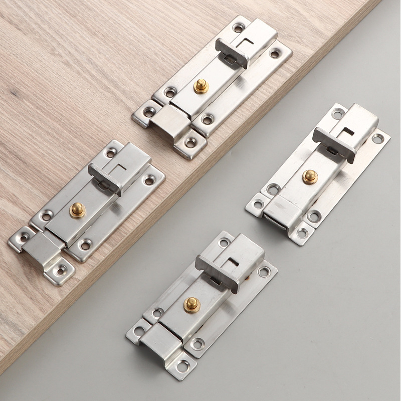 Oțel inoxidabil flanșat, placă plată groasă cu încuietoare auto-elastică pentru ușile de baie și dulapuri – Model auto-elastic, 201/304, finisaj periat, stil nou chinezesc