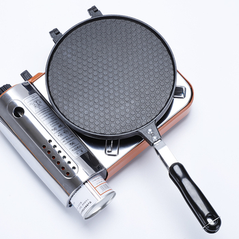 Dvostrani tiganj za korejske rolice od jaja s kalupom za vafle, ravno dno, model SJ-YP017, aluminijska legura, non-stick premaz, težina 750 g, pogodno za opće štednjake