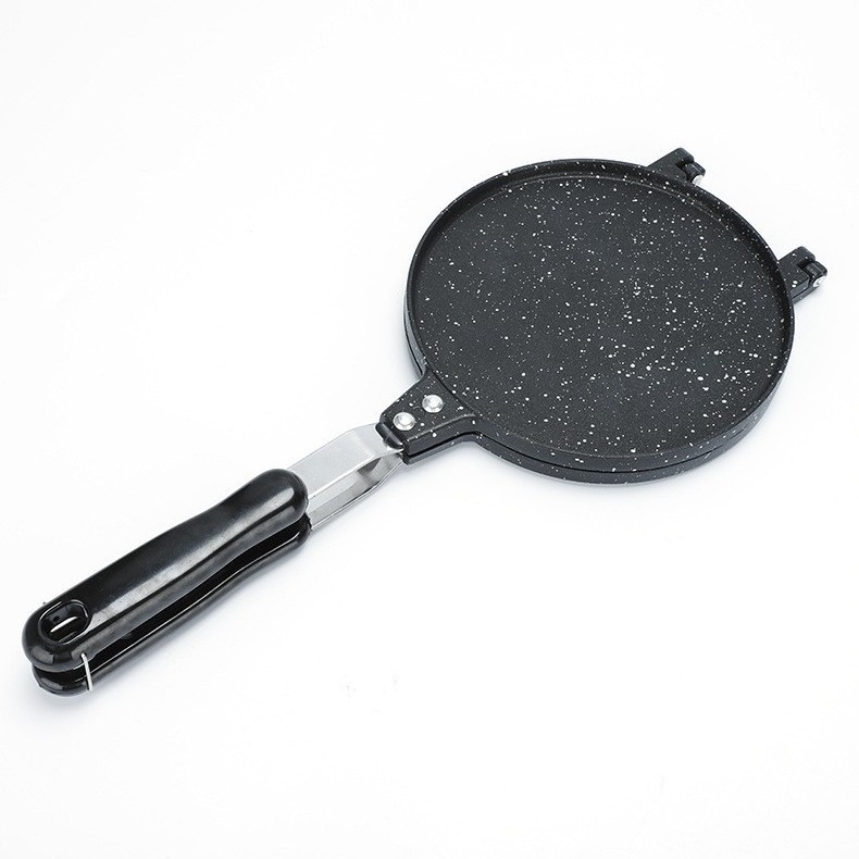 Dvostrani tiganj za korejske rolice od jaja s kalupom za vafle, ravno dno, model SJ-YP017, aluminijska legura, non-stick premaz, težina 750 g, pogodno za opće štednjake