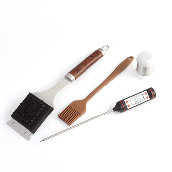 Set BBQ alata od nehrđajućeg čelika, nož, kliješta, četka, vilica i lopatica (10 kom.)