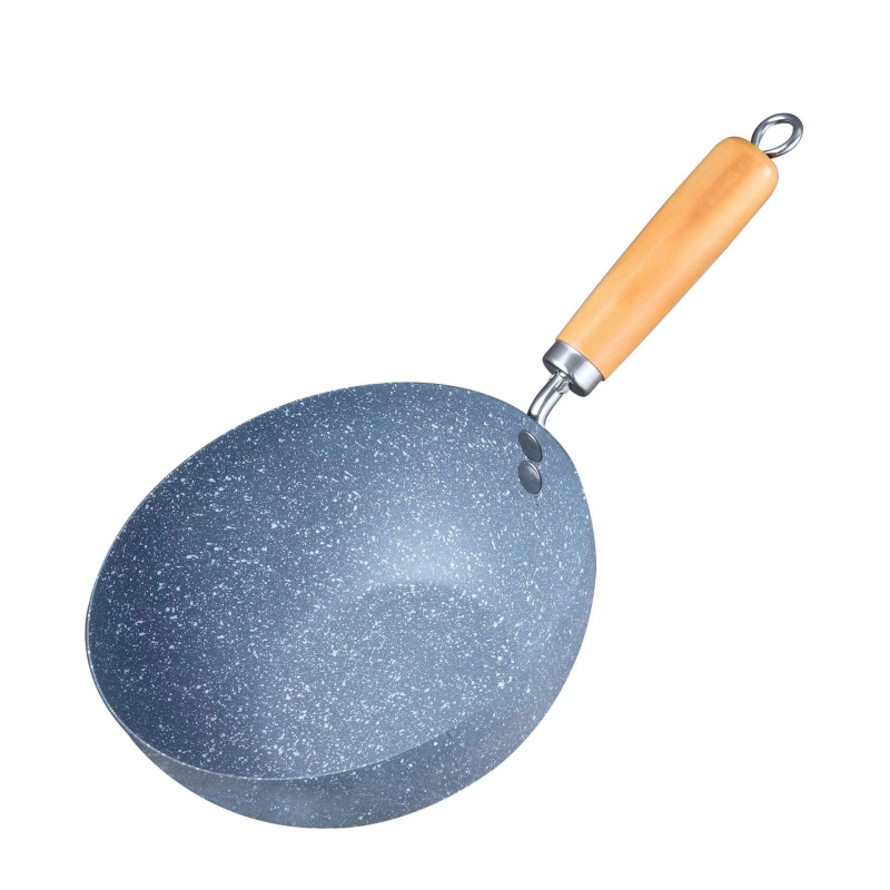 Wok s neprijanjajućim premazom, japanskog stila, od kovanog željeza, dubina 8,5 cm (470 g)