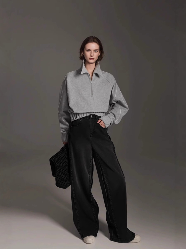 Ženski hlačni kostim od pamuk-poliestera smeše s raglan rukavima, 80–90% pamuka, proljeće 2025, svakodnevni uredski stil