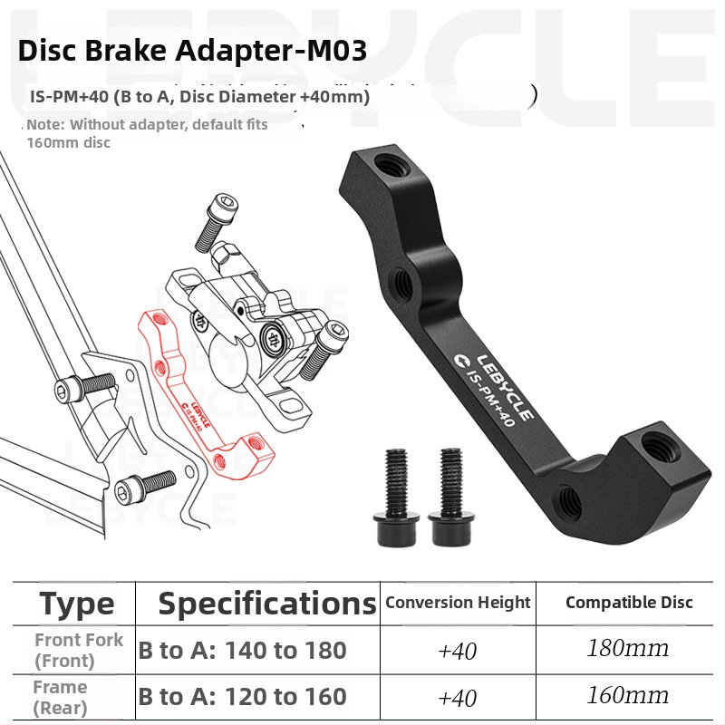 Lebycle adapter za disk kočnice za planinski bicikl, pretvara 160mm/180B u 203mm