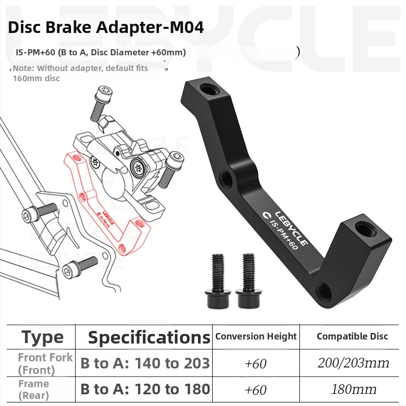 Lebycle adapter za disk kočnice za planinski bicikl, pretvara 160mm/180B u 203mm