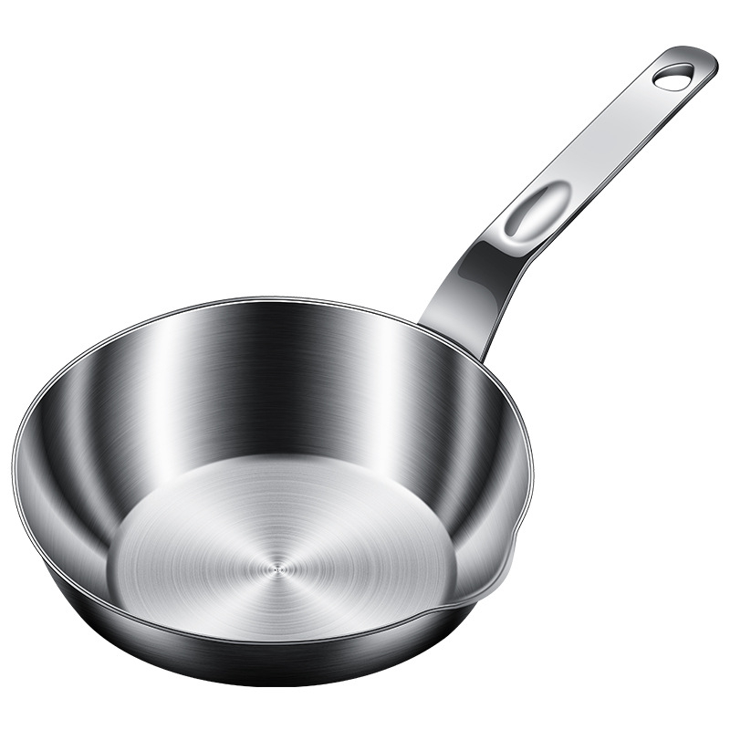 Tiganj od 316L nehrđajućeg čelika, trostruko debelo dno, bez premaza, kompatibilan s plinskim i indukcijskim štednjacima, 0,5 kg