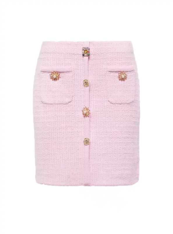 Kostim od pletenog gornjeg dijela i suknje, rukavi tri četvrtine, poliester pleteni materijal, sadržaj glavne tkanine 30–50%, jesen 2024