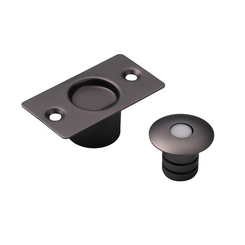 Скрит подов всмукващ държач за врата – подово монтиран, ръчно управление, материал: 304 неръждаема стомана и мед, електроплакиран финиш