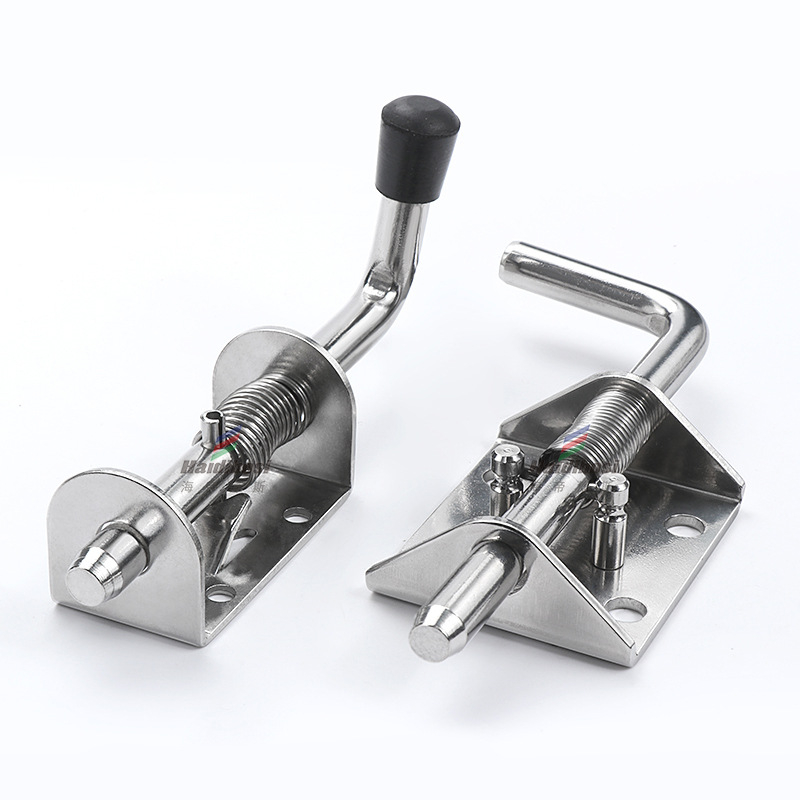 Industrijski teški opružni zasun za ormariće – Tf-345; Materijal: nehrđajući čelik/željezo; Obrada površine: vibracijska/elektroplakiranje; Marka Hedibos