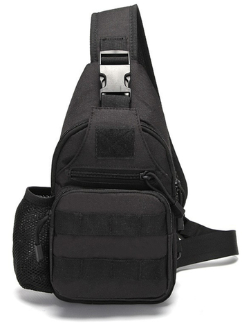 Тактическика външна чанта за гръден кош с бутилка за вода, военен стил през кръст, голям капацитет, многофункционална походна чанта за колоездене и риболов, найлон 900D