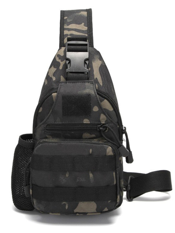 Тактическика външна чанта за гръден кош с бутилка за вода, военен стил през кръст, голям капацитет, многофункционална походна чанта за колоездене и риболов, найлон 900D