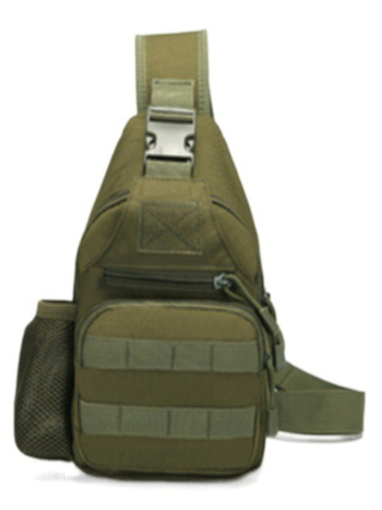 Тактическика външна чанта за гръден кош с бутилка за вода, военен стил през кръст, голям капацитет, многофункционална походна чанта за колоездене и риболов, найлон 900D