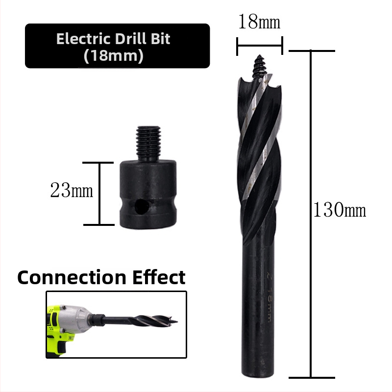 Rich Rock Șurubelniță electrică scurtă cu patru lame și patru canale pentru tâmplărie – adaptor prelungitor pentru găuri în plăci din lemn