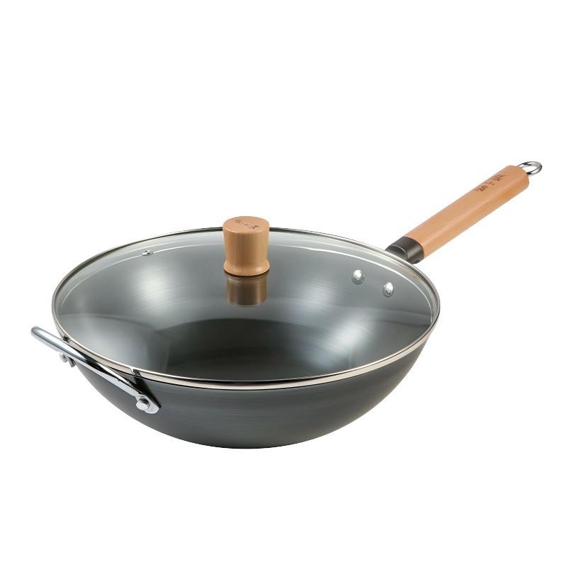 Wok od finog željeza, kineskog stila, s nepriľnavim premazom, staklenim poklopcem, model C30640100