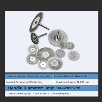 Elektroplátované diamantové rezné kotúče, malé rozmery, pre jade a podobné materiály, maximálna rýchlosť 20000