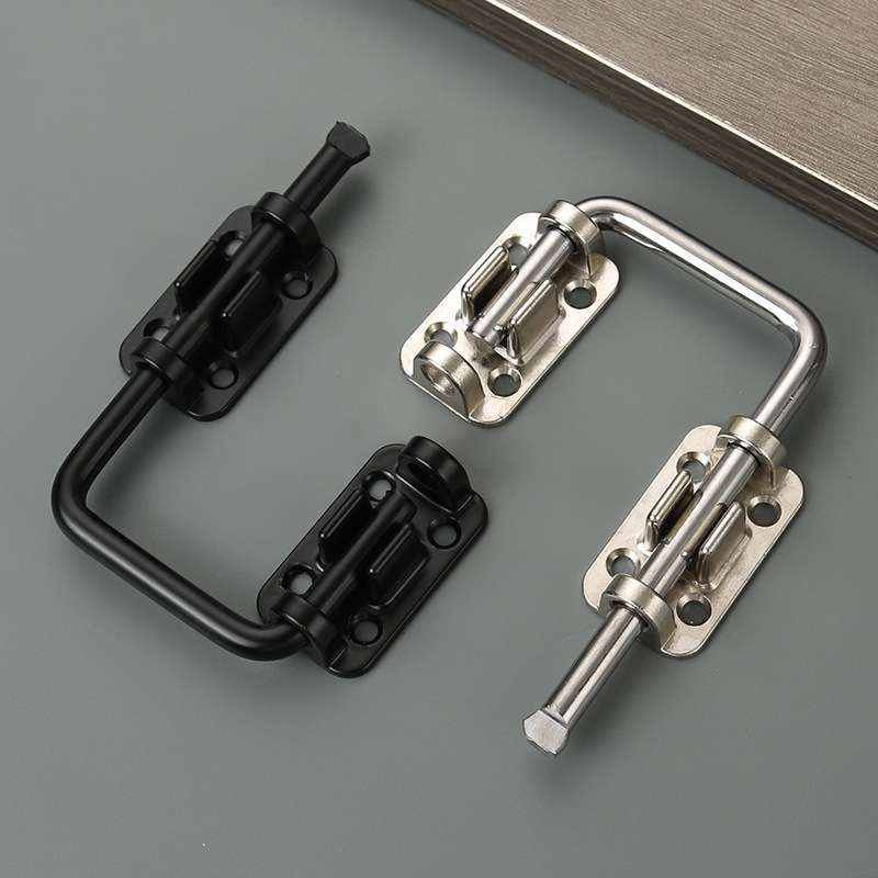 Bez bušenja: višenamjenski zasun za vrata — debeli čep za drvena vrata, tip A, legura cinka/nehrđajući čelik, 180° zaključavanje