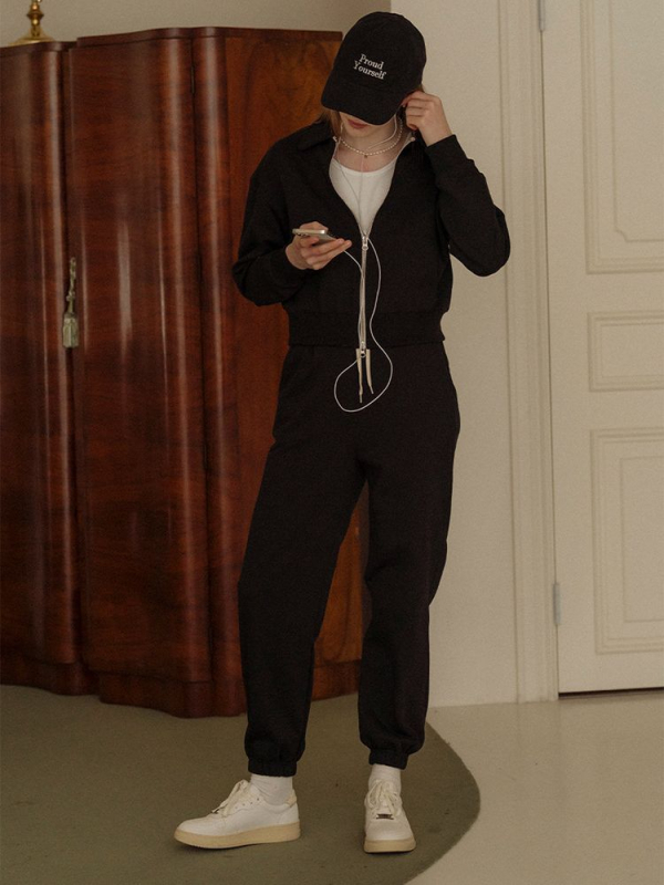 Ženski dvodijelni set: mikina s flecom i hlače, pamuk ≥95%, jesen-zima streetwear