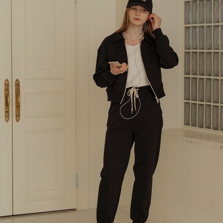 Ženski dvodijelni set: mikina s flecom i hlače, pamuk ≥95%, jesen-zima streetwear