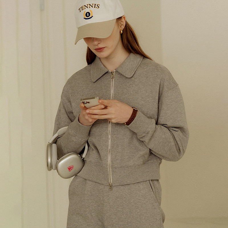 Ženski dvodijelni set: mikina s flecom i hlače, pamuk ≥95%, jesen-zima streetwear