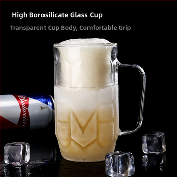 Pivný pohár s dvojitou stenou a držadlom, tepelná odolnosť, udržiava studené, prispôsobiteľný