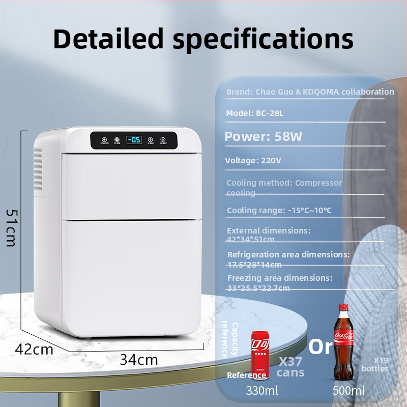 KOQOMA kompresorová autohriadička, univerzálna 12V/24V kompatibilita, objem 20L+, 48-75W, chladí na 0°C