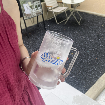 Пластмасова чаша за охлаждане с замразена течност, двойна стена, PS материал, персонализация налична, отпечатано лого