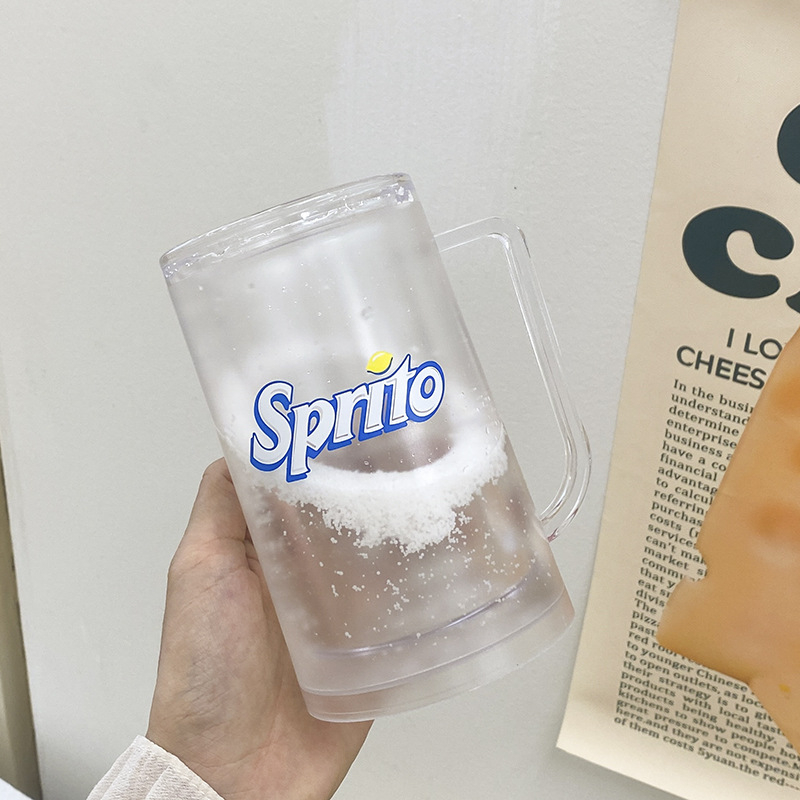 Пластмасова чаша за охлаждане с замразена течност, двойна стена, PS материал, персонализация налична, отпечатано лого