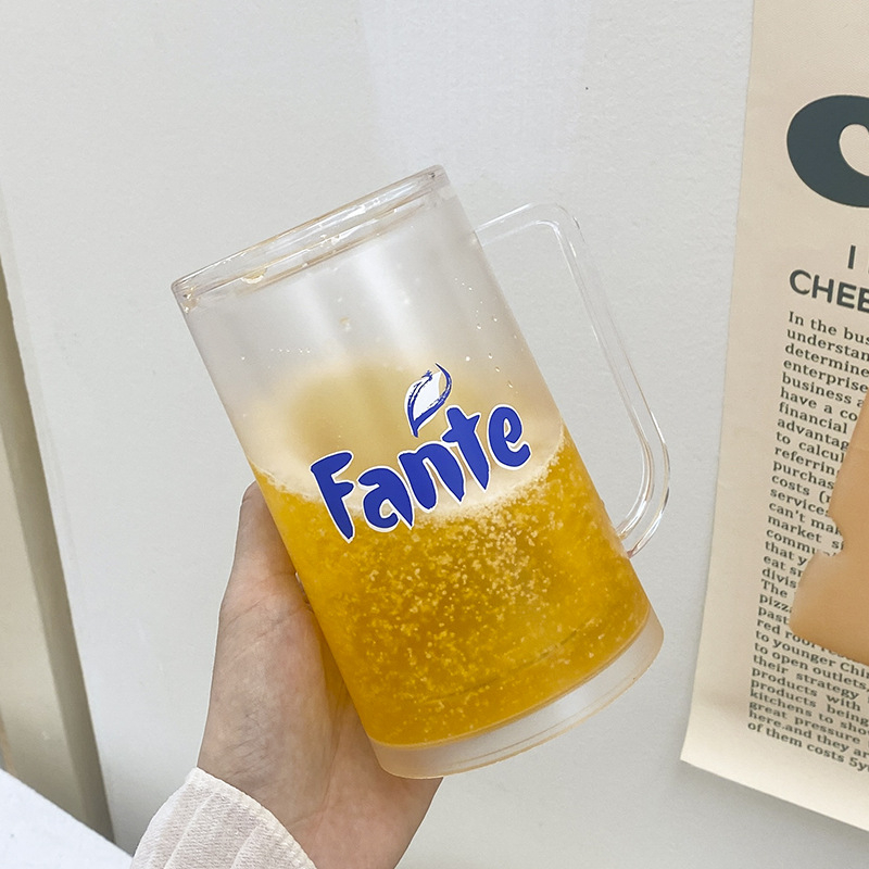 Пластмасова чаша за охлаждане с замразена течност, двойна стена, PS материал, персонализация налична, отпечатано лого