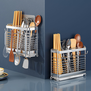 Suport pentru tacâmuri din oțel inoxidabil 304, montat pe perete, organizator de bucătărie, design simplu și modern