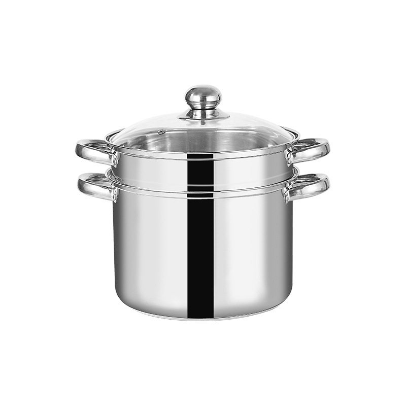 Πολυλειτουργική κατσαρόλα για ζυμαρικά με διπλό σύστημα ατμού, ανοξείδωτο ατσάλι, γυάλινο καπάκι, μοντέλο GC5484