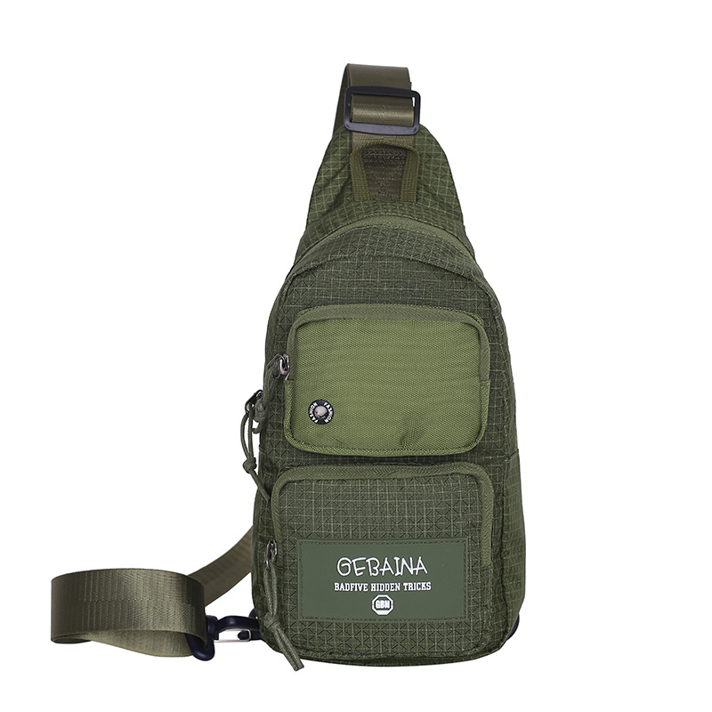 Férfi mellkas táska Oxford anyagból, cipzáras, függőleges négyzet alakú, belső ID rekesz, betűs minta, városi egyszerű stílus